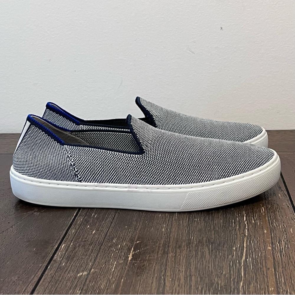 Rothy’s The Sneaker Slip On Shoes Blue & White Knit Womens 8 - Picture 8 of 10